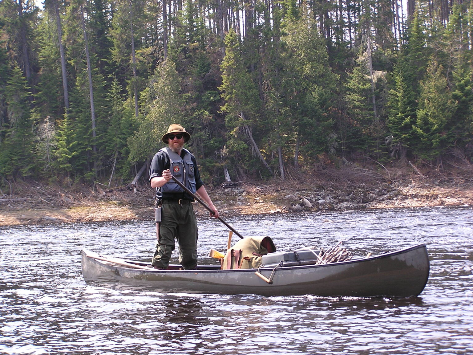 Canoe poling, St Croix River Canoe the Wild