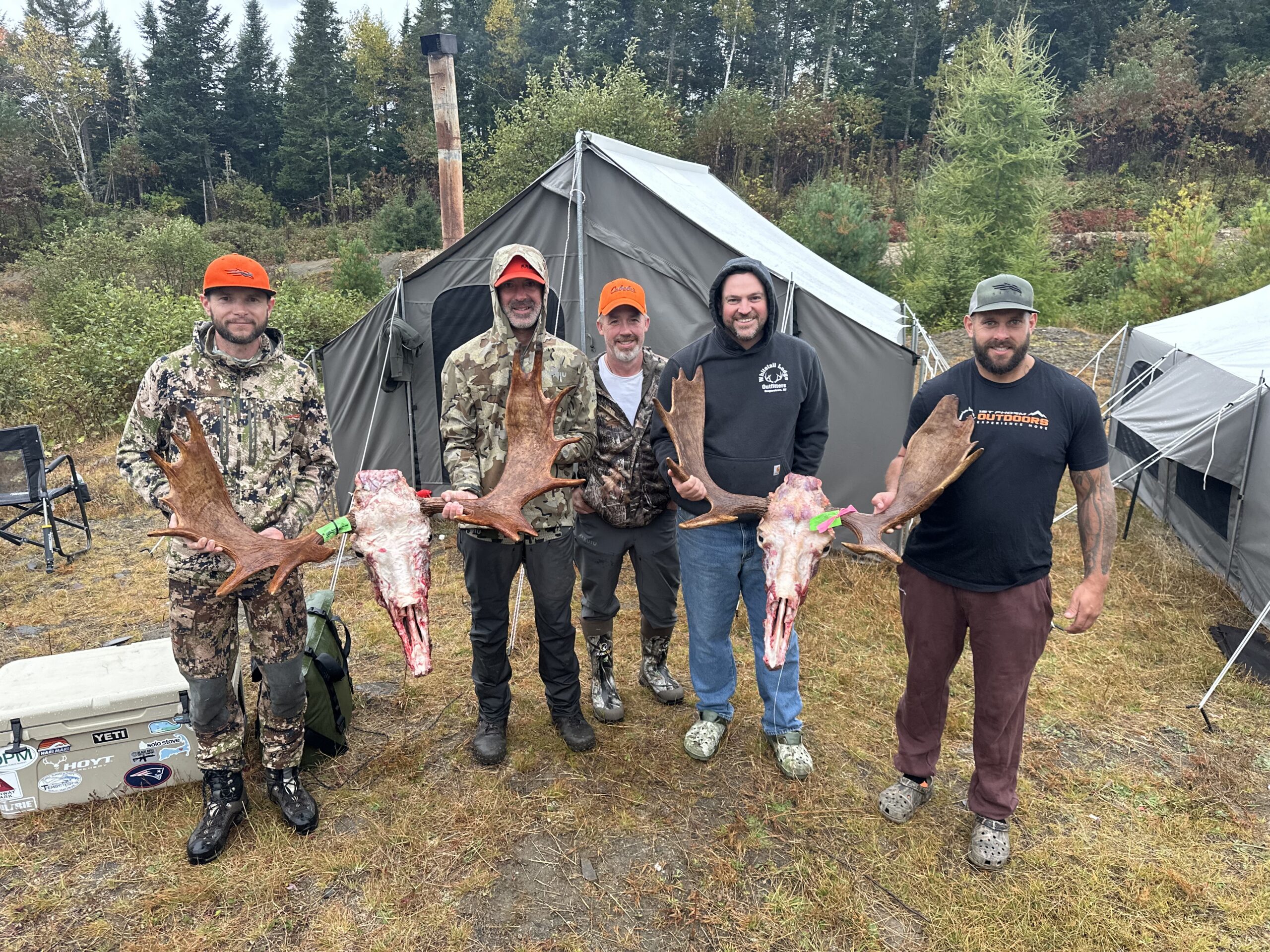 Remote Maine moose hunt and  wall tent camp 